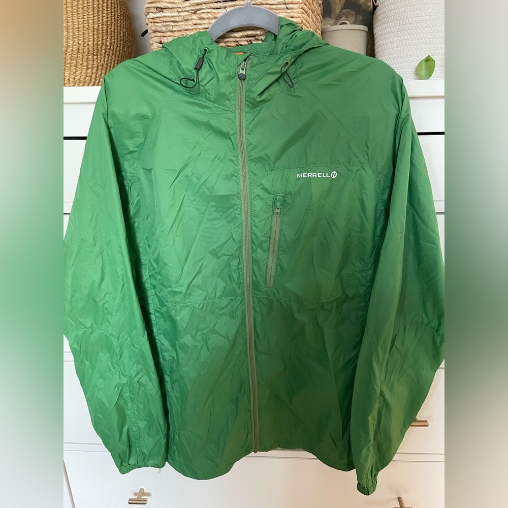 Merrell Men’s Kelly Green Full Zip Windbreaker Size Medium